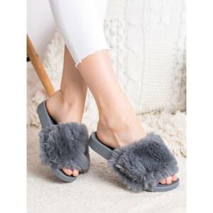 BONA FASHIONABLE FLIP-FLOPS WITH FUR