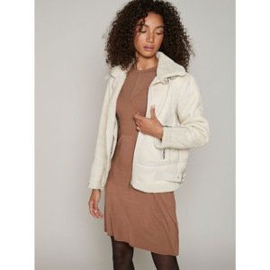 Haily's Cream Winter Jacket in Suede Hailys