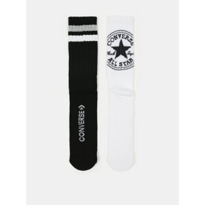 Set of two pairs of men's socks in white and black Converse