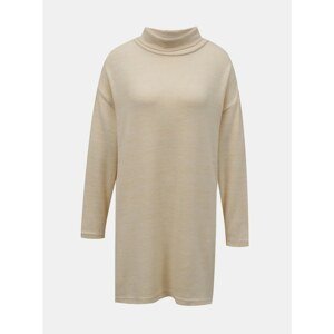 Beige long sweater with tally weijl stand-up collar