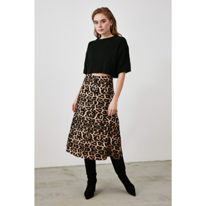 Trendyol Camel Velvet Fabric Detailed Skirt