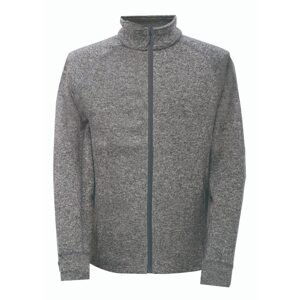 NOSSEN - pánská celorozepínací flatfleece  mikina bez kapuce - Dk grey