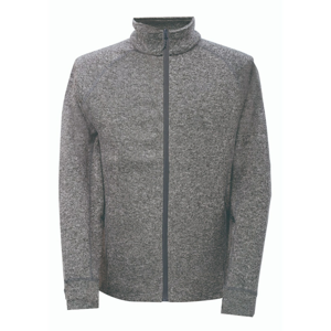 NOSSEN - pánská celorozepínací flatfleece  mikina bez kapuce - Dk grey