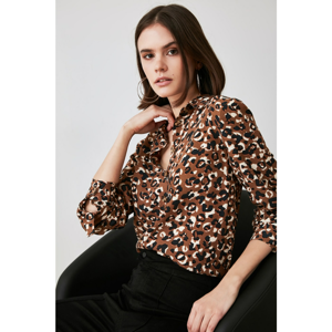 Trendyol Camel Printed Shirt