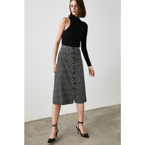 Trendyol Black Velvet Fabric Detailed Skirt
