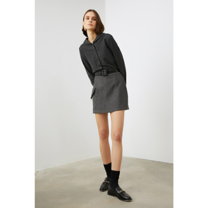 Trendyol Anthracite Hooded Shirt