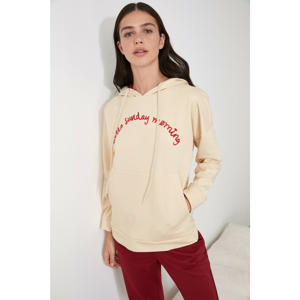 Trendyol Stone Embroidered Knitted Sweatshirt