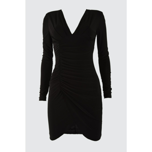 Trendyol Black Drape Detailed Dress