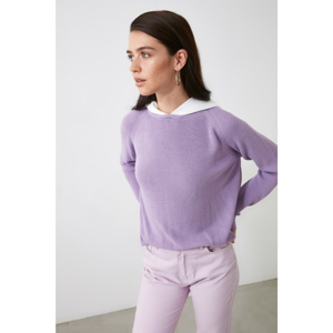 Trendyol Lila Hooded Knitwear Sweater