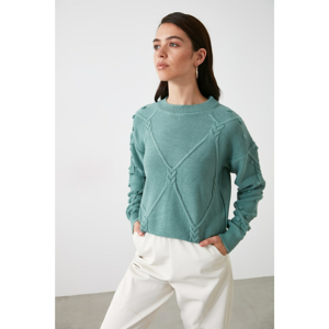 Trendyol Mint Knitting Detailed Knitwear Sweater