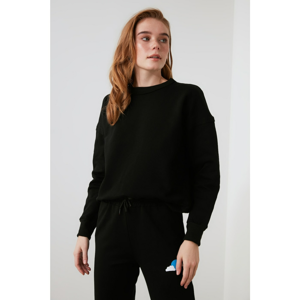 Trendyol Black Bike Collar Knitted Sweatshirt
