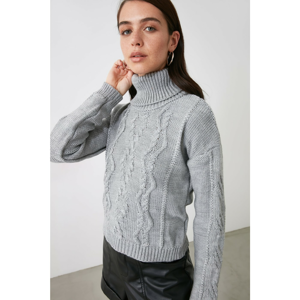 Trendyol Grey Turtleneck Knitwear Sweater