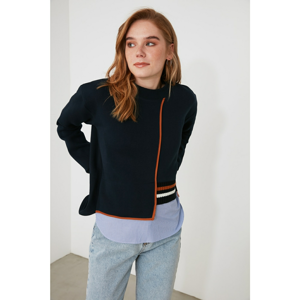 Trendyol Navy Blue Knitted Sweatshirt