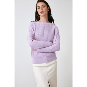 Trendyol Lila Knitting Detailed Knitwear Sweater