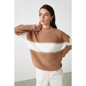 Trendyol Camel Steep Collar Knitwear Sweater