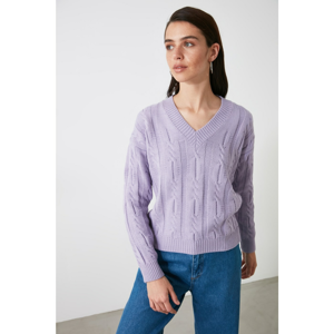 Trendyol Lila Knitting Detailed Knitwear Sweater