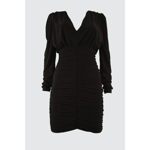 Trendyol Black Drape Detailed Dress