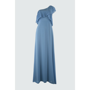 Trendyol Blue Sleeve Detailed Evening Dress & Graduation Dress