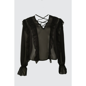 Trendyol Black Tie Blouse