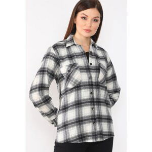 Z6663 DEWBERRY WOMEN'S SHIRT-BLACK