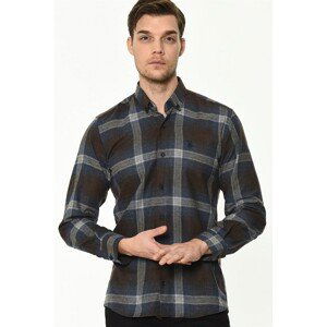 G708 DEWBERRY MEN'S SHIRT-NAVY BLUE- COFFEE