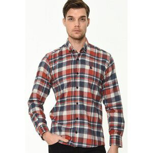 G704 DEWBERRY MEN'S SHIRT-NAVY-RED