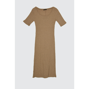 Trendyol Knitted Dress WITH Beige Sliver