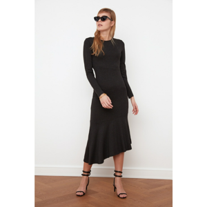 Trendyol Anthracite Asymmetric Knitted Dress
