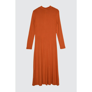 Trendyol Cinnamon Viscose Maxi Knitted Dress