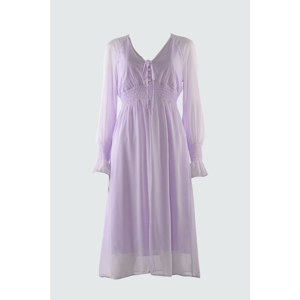 Trendyol Lilac Collar Detailed Chiffon Dress