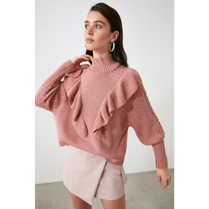 Trendyol Rose Dry Knitting Detailed Knitwear Sweater