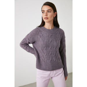 Trendyol Purple Knitting Detailed Knitwear Sweater