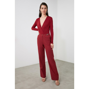 Trendyol Burgundy Accessory Detail Pants