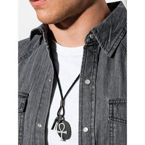 Ombre Clothing Men's necklace on the leather strap A359