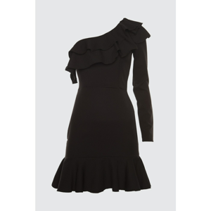 Trendyol Black Flywheel Collar Dress