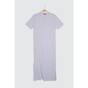 Trendyol Grey Pucker Knitted Dress