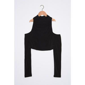 Trendyol Knitted Blouse with Black Shoulder Detail
