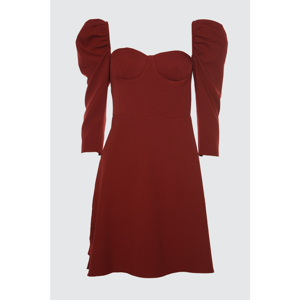 Trendyol Burgundy Kiss Neck Dress