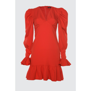 Trendyol Red Frill Detailed Dress