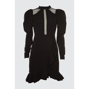 Trendyol Black File Garni Detailed Dress