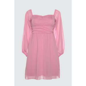 Trendyol Pink Collar Detailed Chiffon Dress