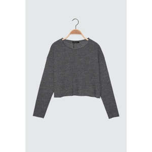 Trendyol Gray Crop Knitted Blouse
