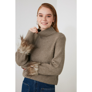 Trendyol Mink Sleeve Detailed Knitwear Sweater