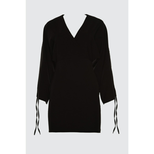 Trendyol Black Sleeve Bent Detail Dress