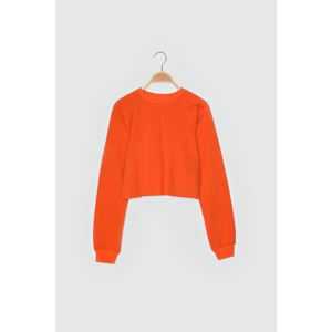Trendyol Orange Crop Knitted Sweatshirt