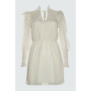 Trendyol White Gipe Detailed Dress