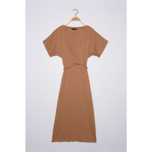 Trendyol Camel Bonding Detailed Knitted Dress