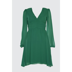 Trendyol Green Drapeli Chiffon Dress