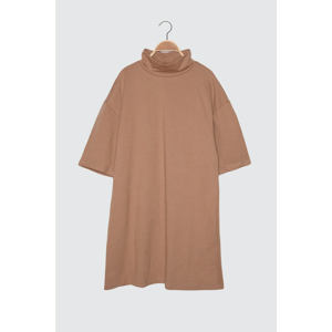 Trendyol Camel Upright Collar Knitted Dress