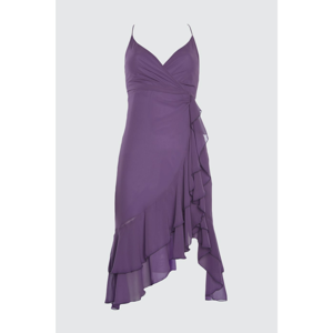 Trendyol Purple Cruise Collar Flywheel Dress